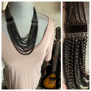 Vintage Black Iridescent Necklace